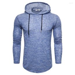 Men's Hoodies 2023 Product Fitness Long Sleeve Hoodie Sports Leisure Drawstring Puffy Pullover Sweatshirt