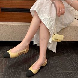 Designer Sandals Fashion heels ballet flats eather slingback heels wedding dress shoes Spring Fall office round head flat work dress shoes High Quality bag01