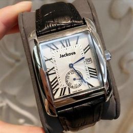Small Dial Work Leather Watch Men Women Luxury Square Desiger Calendar Wristwatch Quartz Top Quality Stopwatch Calendar For Men Wo2595