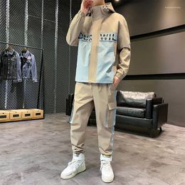 Men's Tracksuits Tracksuit Spring/autumn Man Two-piece Set Sweat Suit Overalls Korean Style Leisure Plus Size Dies Harem Pants