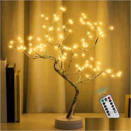 night lights 108 led sparkle fairy spirit tree lamp remote control diy artificial 8 modes usb/battery tabletop bonsai light drop del otjfv