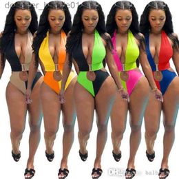 Women's Swimwear Sexy Women Swimwear Open Back Bathing Suit Solid Color One Piece Designers Bikini Shorts Swimsuit L230922