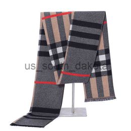 Scarves Korean Edition Men's Scarf Winter Brushed Neck Youth Warm Striped Shawl Band x0922