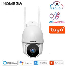 IP Cameras INQMEGA TUYA PTZ CAMERA Smart Cloud Outdoor Auto Tracking 1080P Camera CCTV Security Cam Waterproof Google Home And Alexa 230922