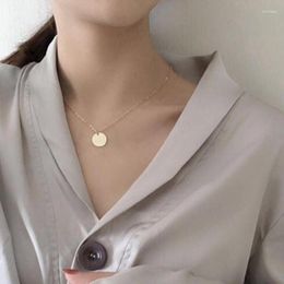 Pendant Necklaces Vintage Coin For Women Fashion Simple Long Choker Necklace Round Disc Statement Jewellery Friend Gift