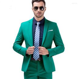 Men's Suits Slim Fit Groom Tuxedos 2023 Dark Turquoise Groomsmen Notch Lapel Mens Wedding Costume 3 Pieces Men Suit (Jacket Pants)