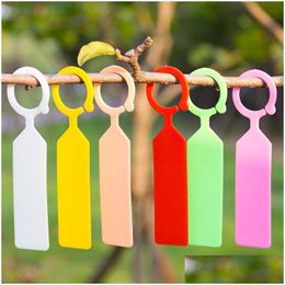 Other Garden Supplies Ring Plastic Hanging Labels Plant Pot Markers Reusable Waterproof Thick Hook Tree Tags Decoration Tool 2022082 Dhmem