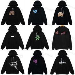 Designer Clothing Fashion Sweatshirts Palms Angels Broken Tail Shark Letter Flock Embroidery Loose Relaxed Men's Women's Hooded Sweater Casual Pullover jacket z2