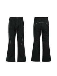 Men's Pants 27-46 2023 Men Women Clothing Original Metal Through Zipper Micro Flared Casual Lovers Plus Size Costumes