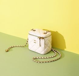 Simple Golden Balls Box Bag Mini Makeup Lipstick Pack Trendy Fashion Rhombus Chain Messenger Bags