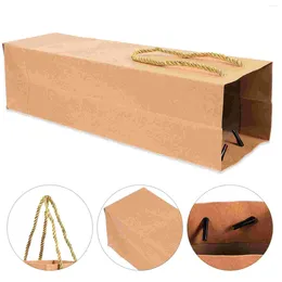 Gift Wrap 12pcs Kraft Paper Bags With Handles Wrapping For Bottle Christmas Wedding Party Favours Samples Display