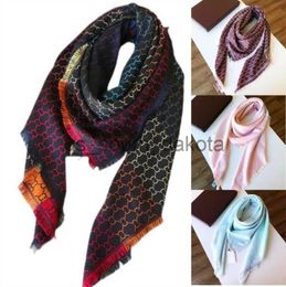 Scarves 2021 Square Scarf Oversize Classic Cheque Shawls Scarves For Men and Women Designer Kerchiefs luxurys Gold silver thread plaid Shawl Multicolor Size 140x140