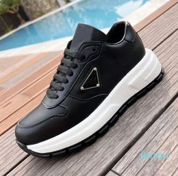 retro mens platform gym shoes women Travel leather lace-up Trainers sneaker 100% cowhide Letters Thick bottom woman designer shoe lady