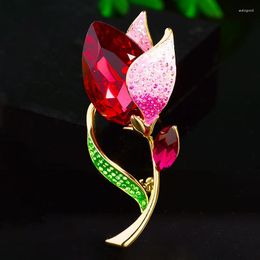 Brooches Elegant Tulip Breast Pin Fashion And Atmosphere Flower Simple Design Purple Clothing Accessories