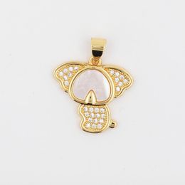 Chains Lovely Crystal Cute Lucky Elephant Pendant Natural Shell Charm Necklace For Women Gift Of The God Sea