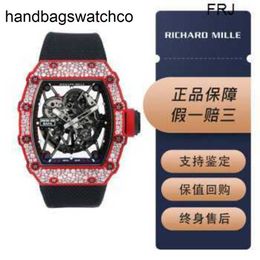 Richardmill Watch Milles Waches Mechanical Automatic Richa Milles Rm3502 Original Snow Diamond Red Devil Mens Fashion Leisure Sports Mechanical Wrist Watch frj