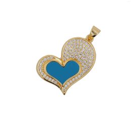 Chains 18K Gold Plated Sleeping Beauty Turquoise Heart Pendant Necklace