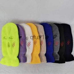 Beanie/Skull Caps Halloween Knitted Caps Custom Winter Balaclava Face Mask Personalised 3 Holes Embroidery Pink Neon Ski Hat x0922