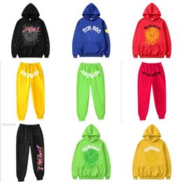 sp5der Young Thug 555555 Men Women Hoodie High Quality Foam Print Spider Web Graphic Pink Sweatshirts hip hop