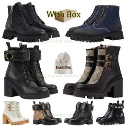 2023 New Pattern Martin Boots Leather Boot Zipper Ankle Boot Combat Boot Lace-Up Boot Snow Boots Platform Heel Vintage Print Jacquard Classic Oxford Shoe With Box