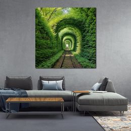 Tunnel of Love in Ukraine Custom Real Photo Convert to Canvas Poster Print for Living Room Wall Decor