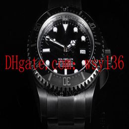 Luxury SEA DWELLER 44mm 116660 Black PVD Mechanical Automatic Movement Watch Ceramic Mens Wrist Watches294z