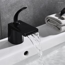 Bathroom Sink Faucets Basin Faucet Gold Waterfall Deck Mounted Toilet Mixer Tap And Cold