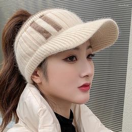 Ball Caps Female Autumn Warm Casual Visor Outdoor Bicycle Sports Hats Winter Hat For Women Empty Top Baseball