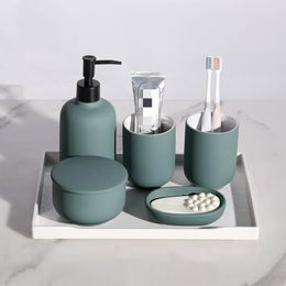 Bath Accessory Set Creative Wash Bathroom Ceramic Emulsion Bottle Toothbrush Holder Storage Box Decorative Ornaments