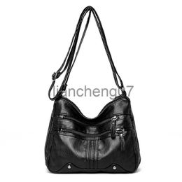 Evening Bags Women soft leather shoulder crossbody bags fashion casual high quality multicompartment zipper biker bag fashionable ladies purse large capacity han