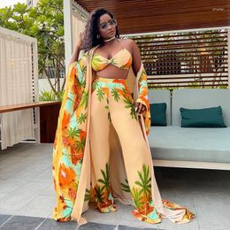 Women's Two Piece Pants Set Women 3 Pieces Female Robe Lingerie Kaftans Summer Beach Outfits Vacation For Selling Products