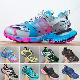 Top Quality Mens Women Casual Shoes Track 3.0 Sneakers Luxury Brand Designer Trainers Triple S Leather Platform Sneaker Ice Pink Blue White Orange Black Sneaker L3