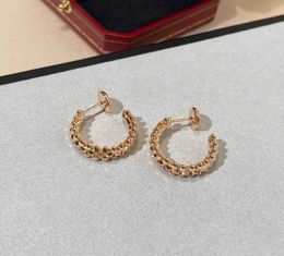 2023 V gold material Luxury quality Charm small round shape drop earring in 18k rose color plated have stamp box PS4509A