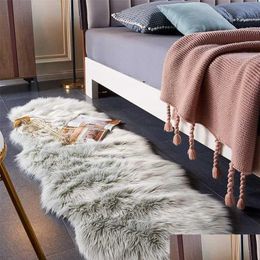 카펫 고급 푹신한 양탄자 거실 현대 모피 카펫 침대 옆 침실 지역 플러시 어린이 공주 장식 바닥 매트 화이트 211023 DHTOQ