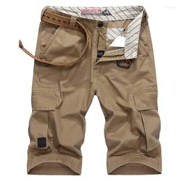 Men's Shorts Fashion Summer Cargo With Multi Pocket Men Casual Boardshort Washed Cotton Beach Loose Baggy Streetwear