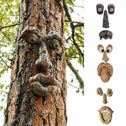 Garden Decorations Old Man Tree Hugger Garden Art Outdoor Tree Funny Bark Face Tree Strange Features Easter Creative Props Garden Decoration 230920