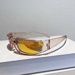 Y2k Rectangular Sunglasses Men Women Fashion Wrap Round Mirror Sports Shades Eyewear Brand Designer Uv400 Sun Glasses 230920