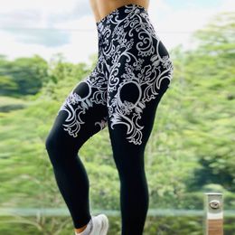 New Arrival Outfits Elastic Floral Printed Leggings Women Soft Workout Tights Fitness Jeggings High Waisted Gym Spandex Leggins Yoga Pants