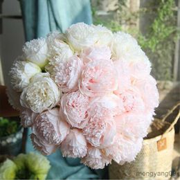 Christmas Decorations Artificial Flower Peony Silk Christmas Wedding Party Decorative Flower Autumn Flower Decoration for Home R230922