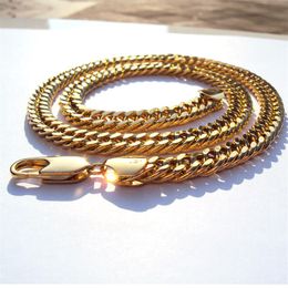 Model Thick Chunky 10MM L MIAMI LINK Chain HEAVY 18 k Solid Yellow Gold Necklace Men 24 314O