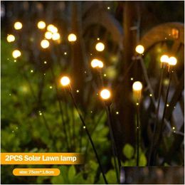 Other Garden Buildings 24Pcs Solar Led Light Outdoor Decoration Landscape Lights Firework Firefly Lawn Decor 220609 Drop Delivery Hom Dh8Pc