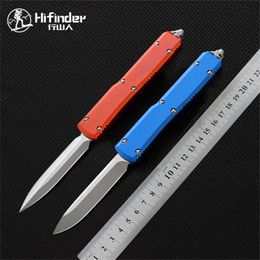 Hifinder Folding knife blade:D2(Satin) 6061-T6 Aluminium handle camping survival outdoor EDC hunt Tactical tool dinner kitchen knife Best quality