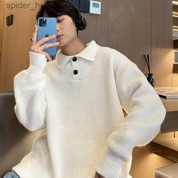 Men's Sweaters S-5XL Plus Size Men's Korean Fashion Shawl Collar Sweatshirt Knitted Sweater Casual Streetwear Long Sleeve Oesized Pullover 4XL L230922