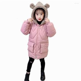 Down Coat Children Cotton-padded Jacket 2023 Kid's Add Flocking Clothes Princess Winter Girl Upset
