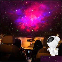 Night Lights Astronaut Projector Lamp Projection Led Light Spaceman Table Starry Colour Changing For Baby Bedroom Decoration Drop Del Otj5A