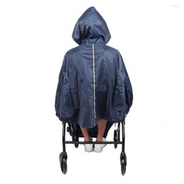 Raincoats Hooded Wheelchair Rain Cover Soft With Hat Protection Reflective Strip Wind Proof Mobility Old Scooter Raincoat Cloak