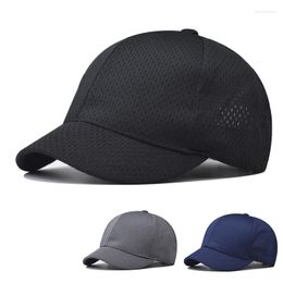 Ball Caps Summer Hollow Breathable Baseball Cap For Men Short Brim Sun Hat Quick Dry Solid Colour Man Visor