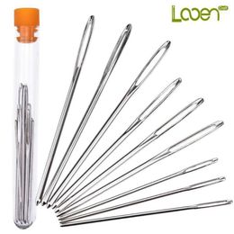 Sewing Notions & Tools Looen Brand Large-eye 9pcs lot Stainless Steel Blunt Needles Yarn In 3 Sizes Cross Stitch Bottle1249s