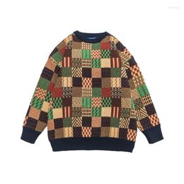 Men's Sweaters Harajuku Knitting Men Hip-hop Patchwork Colour Block Splicing Couple Y2K Sweater Casual Knit Jumper Unisex Autumn Winter