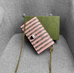 Wallets Fashion Purse Long Wallet Luxury Women Wallets Cane Candy Stripe Pattern Zipper Chain Shoulder Purses Card Holder With Gift Box